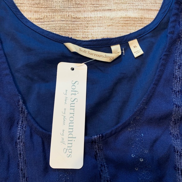 Soft Surroundings Kara Shimmer Dress Blue XL NWT - Picture 3 of 4